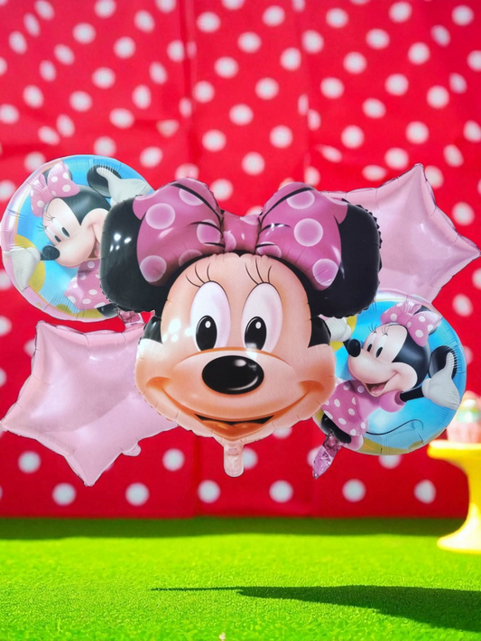 SABAC Minnie Mouse Foil Balloon Set – Cute Party Decoration for Girls