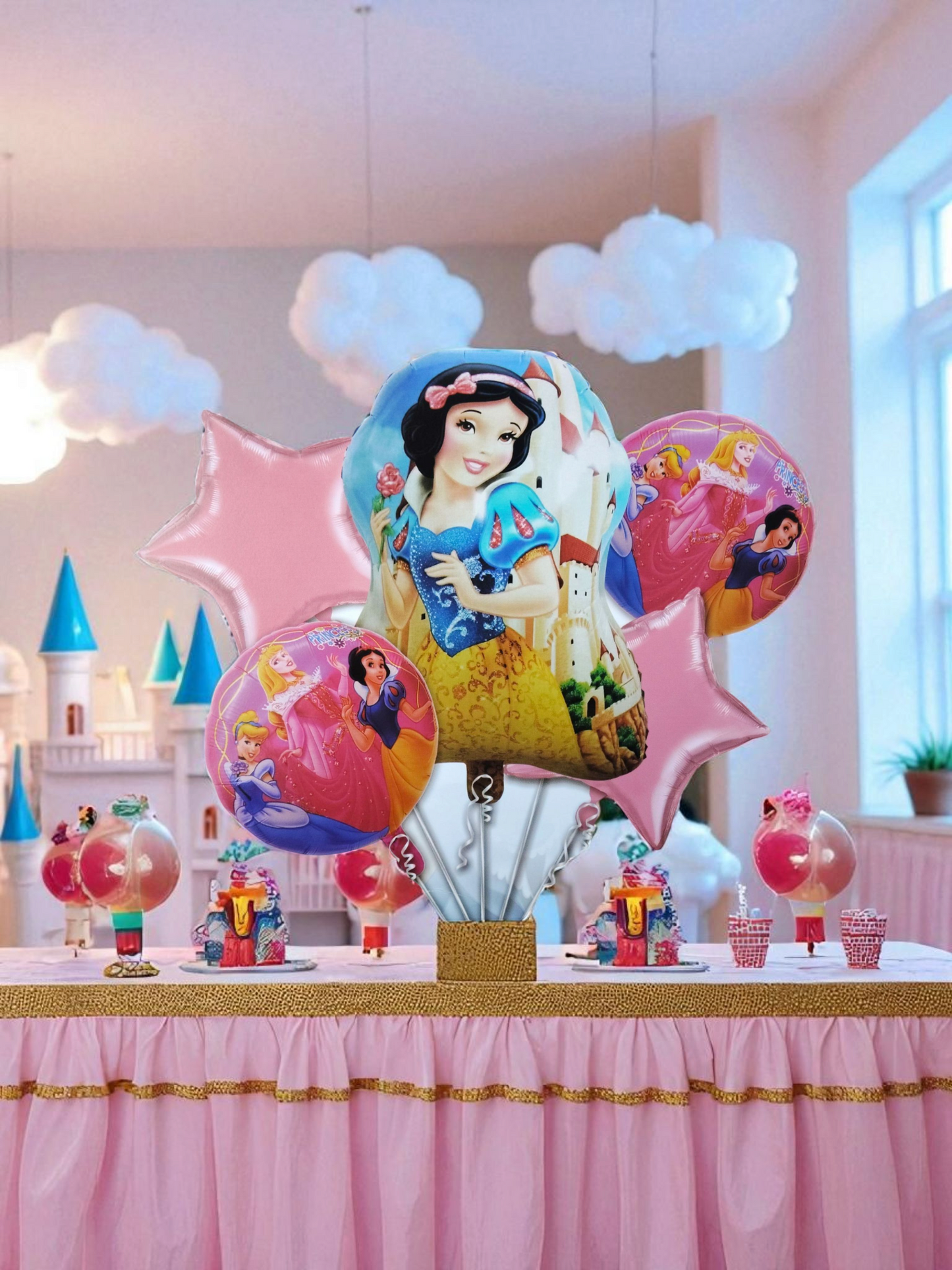 SABAC Disney Princess Foil Balloon Set – Snow White & Friends Party Decoration