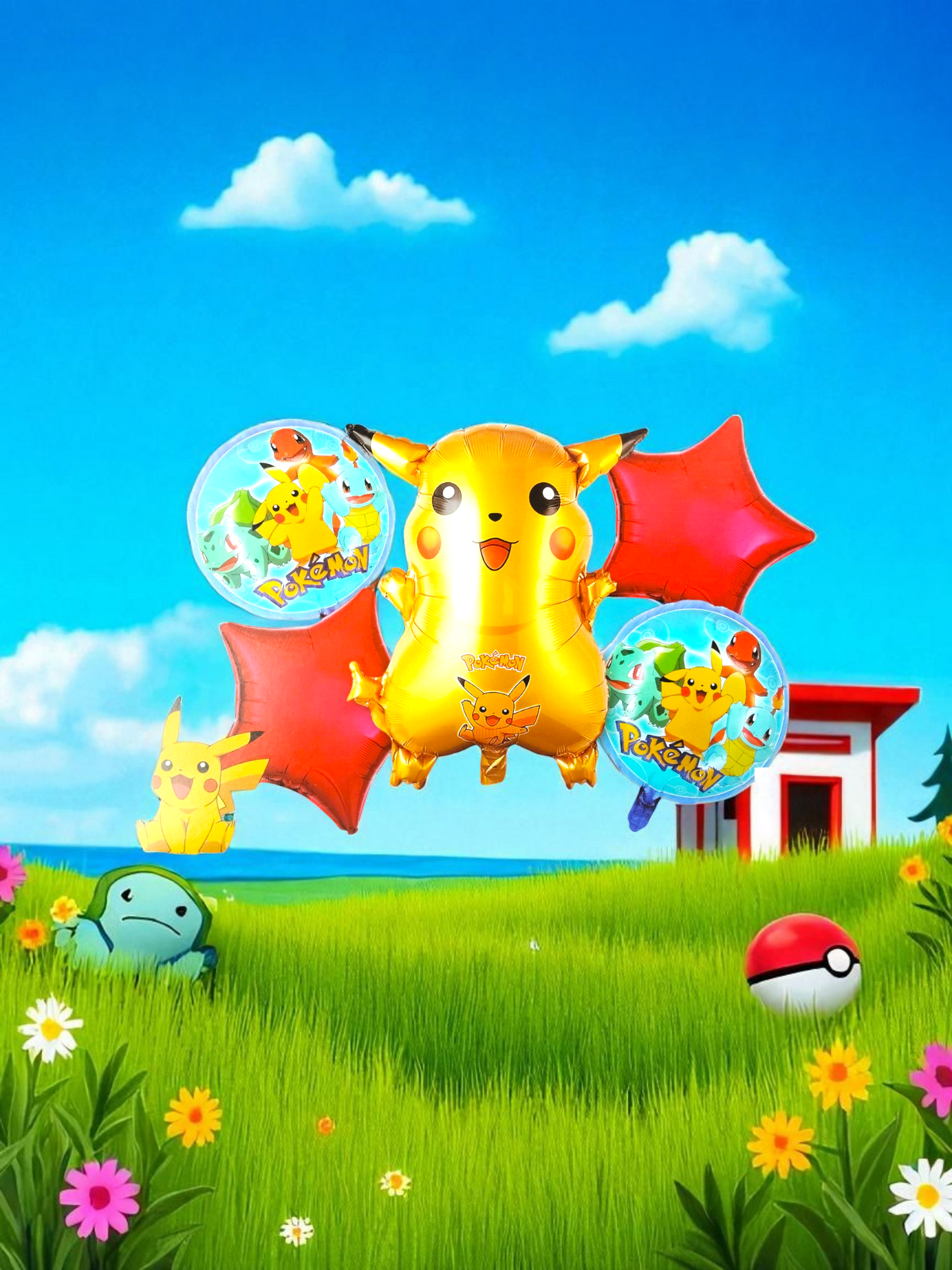 SABAC Pikachu Pokémon Foil Balloon Set – Party Decoration Pack for Kids