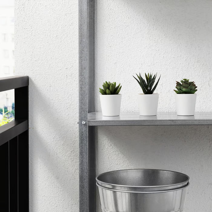 SABAC Artificial Plant with Plastic Pot (Green, 3 Piece)