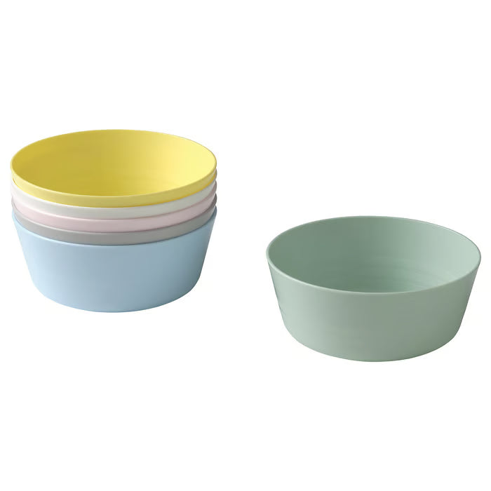 SABAC Plastic Bowl (Mixed Colours) - Set of 6, 100 Ml, Multicolor